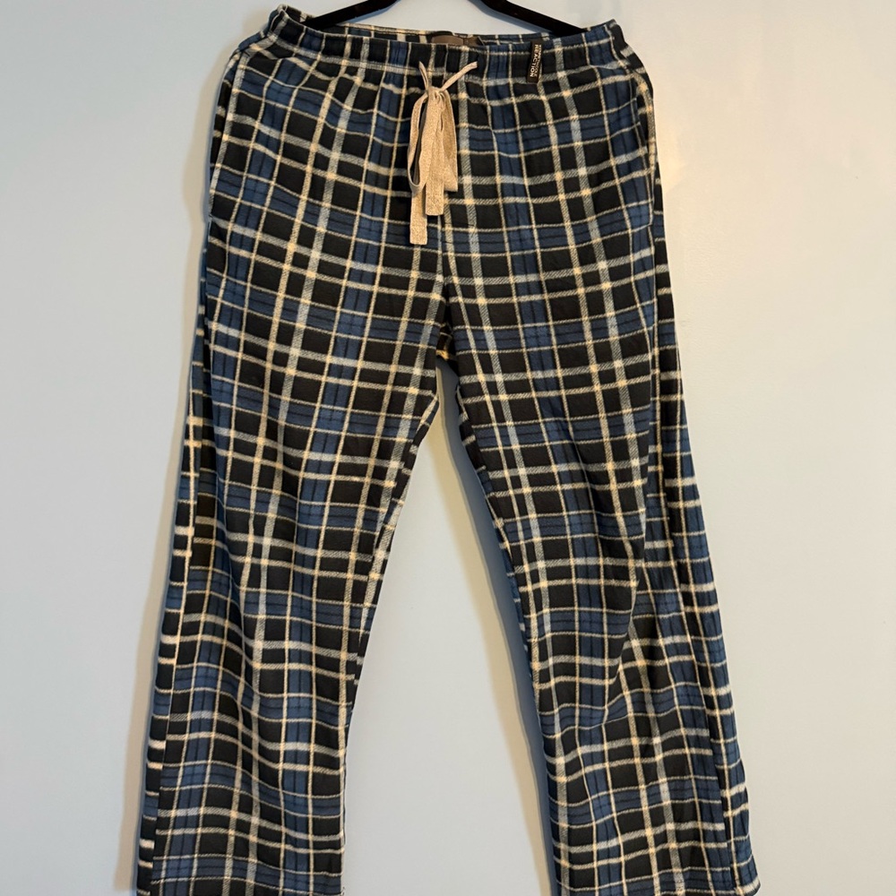 Kenneth Cole Reaction Pajama Plaid Pants (Blue) Small